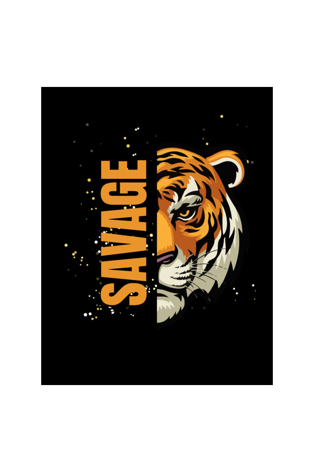 High Quality Cotton T-Shirt | Black | Half Sleeve | Savage