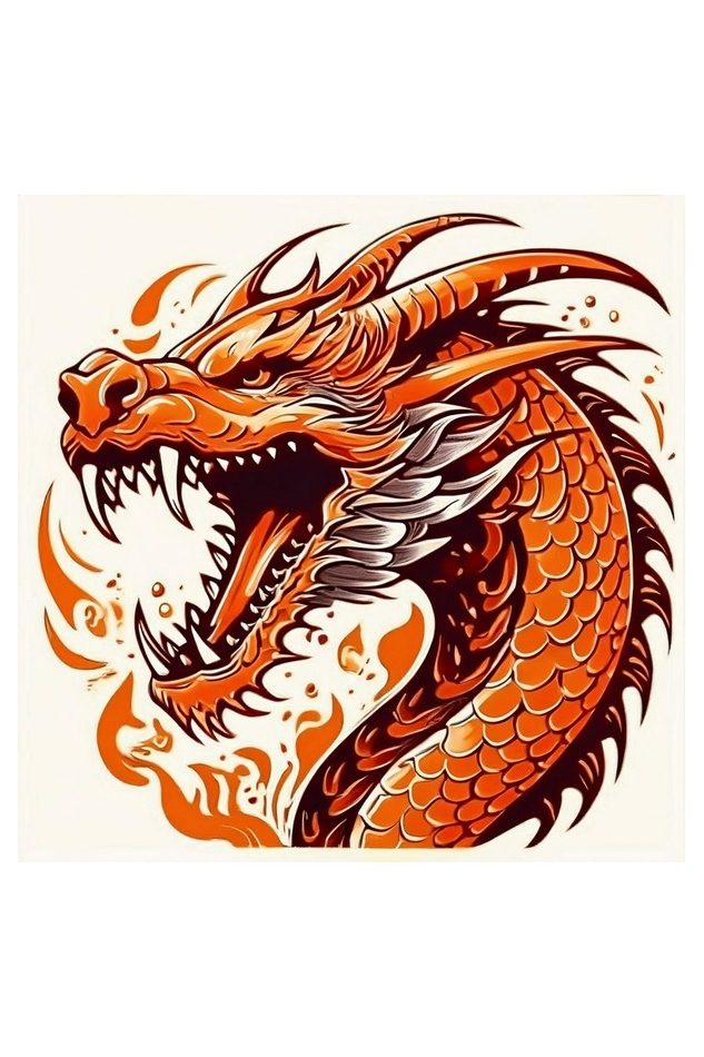 High Quality Cotton T-Shirt | White | Half Sleeve | Roaring Dragon