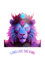 Load image into Gallery viewer, Long Live the King T-Shirt | White Supima Cotton | Majestic Lion with Crown Design | Regal &amp; Bold Tee | Sizes S, M, L, XL | Durable &amp; Breathable
