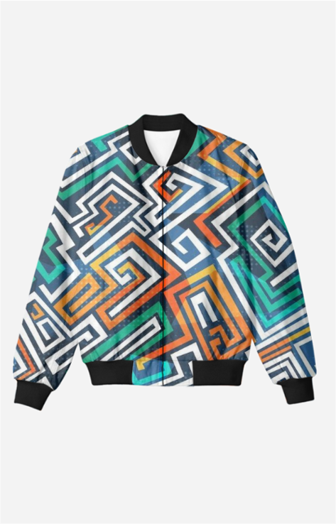 Unisex Maze Print Bomber